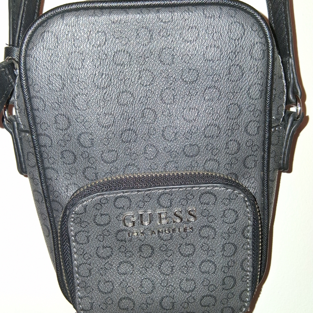 GUESS Gray Patterned Messenger Bag
